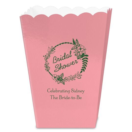 Bridal Shower Wreath Mini Popcorn Boxes